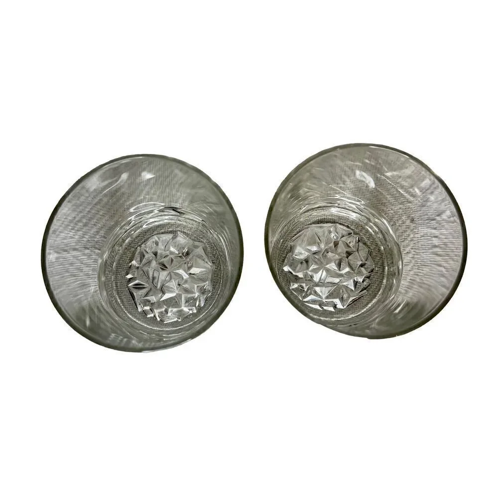 Collectible Set of 2 Heavy Diamond Cut The Glenlivet Rocks Whiskey Glasses EC